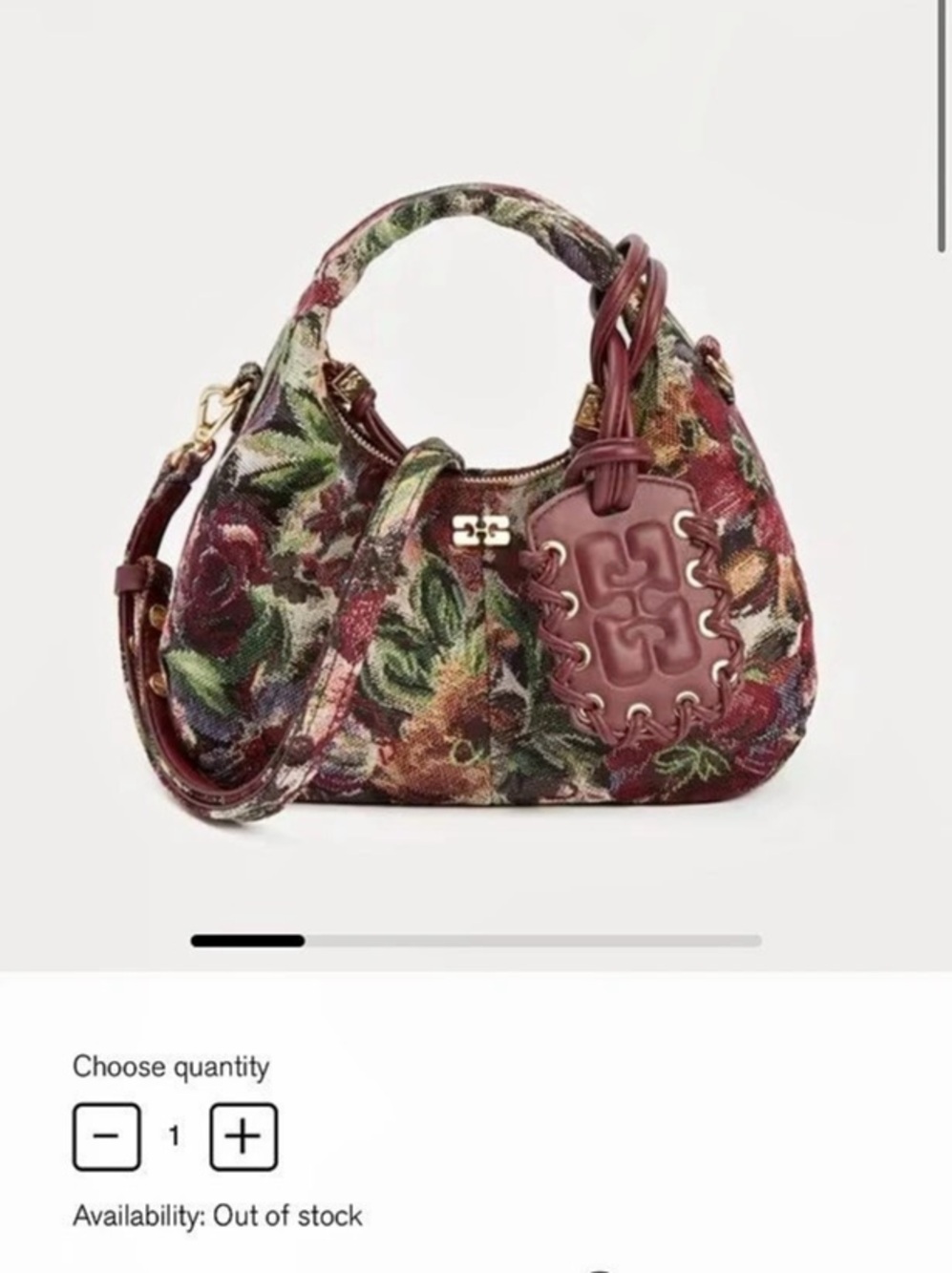 ISO Ganni Mini Tapestry Hobo Bag